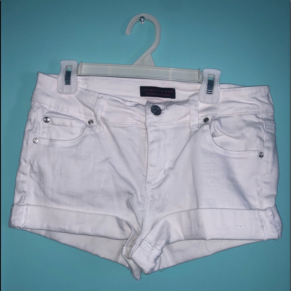 white jean shorts